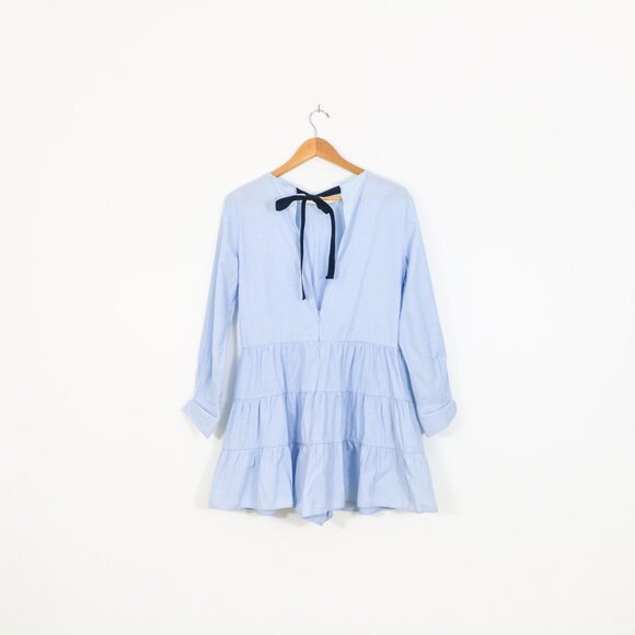 *Zara Baby Blue Ruffled Hem Romper Dress - Picture 4 of 10